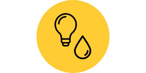 light bulb and water droplet icon